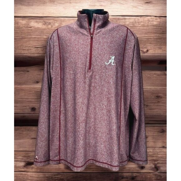 Alabama Crimson Antigua Tide Mens 1/4 Zip Long Sleeve Top Large - Picture 1 of 7